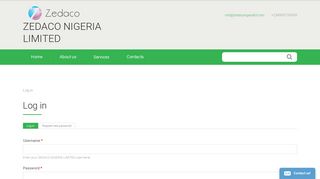 
                            10. Log in | ZEDACO NIGERIA LIMITED