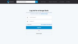 
                            1. Log ind for at fortsætte | Saxis