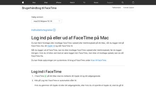 
                            2. Log ind på eller ud af FaceTime på Mac - Apple-support