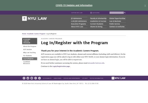 
                            4. Log In/Register with the Program | NYU School of Law