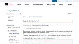 
                            3. Log into CA Agile Central - CA Technologies