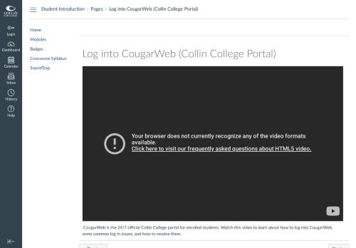 
                            4. Log into CougarWeb (Collin College Portal): Student ...