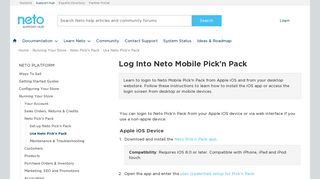 
                            4. Log Into Neto Mobile Pick'n Pack