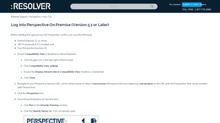 
                            5. Log into Perspective On Premise (Version 5.1 or Later) – Resolver ...