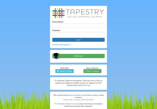 
                            2. Log into Tapesty: Online learning journal - eylj.org