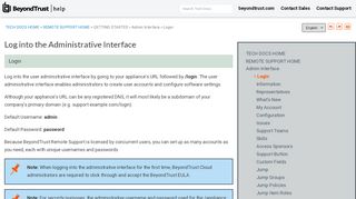 
                            12. Log into the Administrative Interface - BeyondTrust