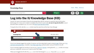 
                            8. Log into the IU Knowledge Base (KB) - Indiana University