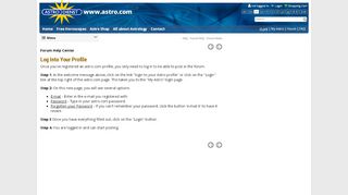 
                            5. Log Into Your Profile - Astrodienst