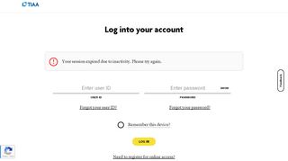 
                            1. Log into your TIAA account - TIAA Secure Account Access