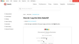 
                            1. Log into Zoho SalesIQ