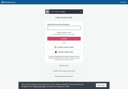 
                            2. Log Masuk — WordPress.com