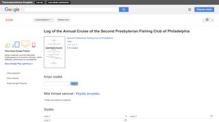 
                            6. Log of the Annual Cruise of the Second Presbyterian Fishing Club of ...