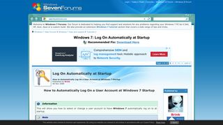 
                            11. Log On Automatically at Startup - Windows 7 Help Forums