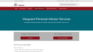 
                            3. Log on or sign up to get started with advice | Vanguard