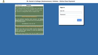 
                            12. Log On - St. Xavier's Online Fees Payment