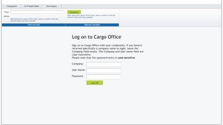 
                            1. Log on to Cargo Office