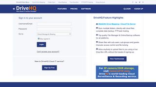 
                            1. Log on to DriveHQ Cloud IT Service