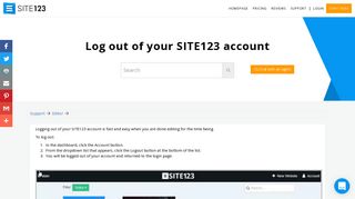 
                            12. Log out of your SITE123 account | Support Center - SITE123