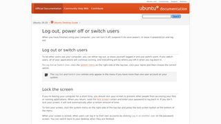 
                            5. Log out, power off or switch users - Ubuntu Documentation