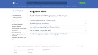 
                            3. Log på din konto | Facebooks Hjælp | Facebook
