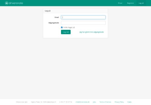 
                            1. Log på - Driversnote kørebog til dit kørselsregnskab