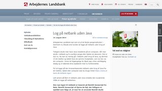 
                            5. Log på netbank uden Java - Arbejdernes Landsbank