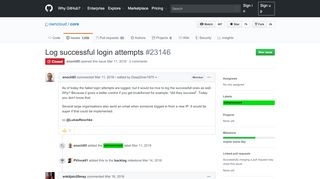 
                            11. Log successful login attempts · Issue #23146 · owncloud/core · GitHub