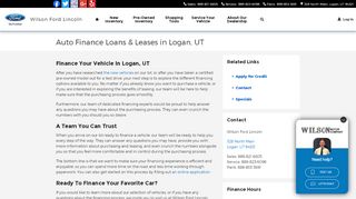 
                            10. Logan Car Loan and Lease | Wilson Ford Financing