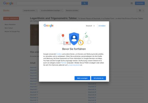 
                            10. Logarithmic and Trigonometric Tables: To Seven Places of Decimals, ... - Google Books-Ergebnisseite