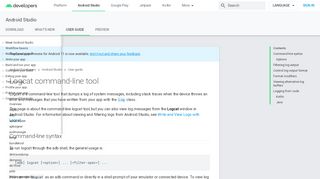 
                            2. Logcat command-line tool | Android Developers