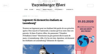 
                            6. Logement: Où dorment les étudiants au Luxembourg? - Wort.lu