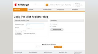 
                            2. Logg inn for registrerte kunder - Hyttetorget.no