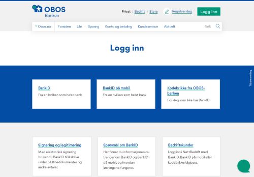 
                            2. Logg inn i nettbanken - OBOS-banken