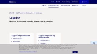 
                            2. Logg inn | Nordea.no