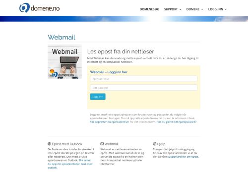 
                            9. Logg inn - Webmail - Domene.no