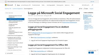 
                            4. Logg på Social Engagement | Microsoft Docs