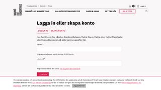 
                            12. Logga in eller skapa konto | Malmö Live