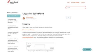 
                            6. Logga in i SpeedFeed – SpeedFeed
