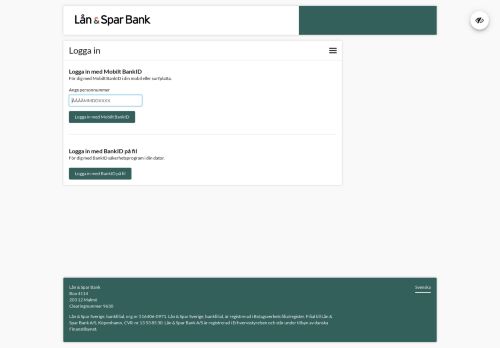 
                            1. Logga in - Lån & Spar Bank