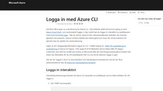 
                            1. Logga in med Azure CLI | Microsoft Docs