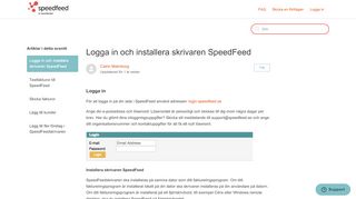 
                            8. Logga in och installera skrivaren SpeedFeed – SpeedFeed