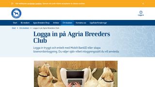 
                            7. Logga in på Agria Breeders Club - Agria Djurförsäkring