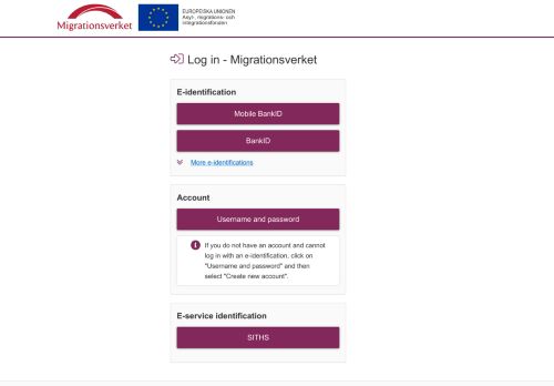 
                            5. Logga in på Min sida för e-visum - Migrationsverket