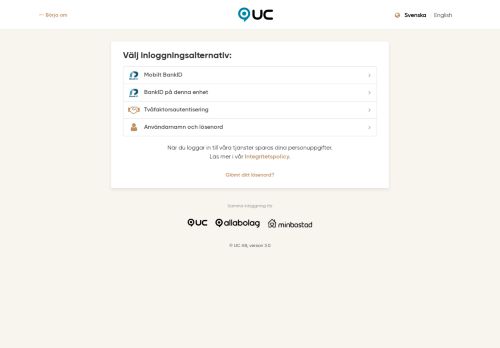 
                            7. Logga in till UC Direkt