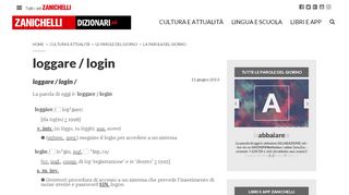 
                            9. loggare / login | Zanichelli Dizionari Più