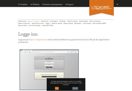 
                            2. Logge inn i Cargonizer - Logistra AS