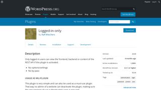 
                            3. Logged-in-only | WordPress.org