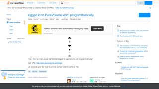 
                            11. logged in to PureVolume.com programmatically - Stack Overflow