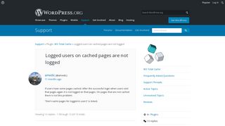 
                            4. Logged users on cached pages are not logged | WordPress.org