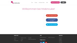 
                            1. Loggen Sie in Mobincube. Der beste App Entwickler. KOSTENLOS